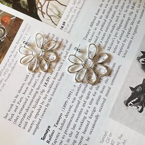 Sterling silver 925 Floral hoops